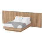 Cama con espaldar alistonado