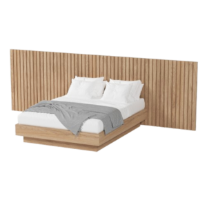 Cama con espaldar alistonado